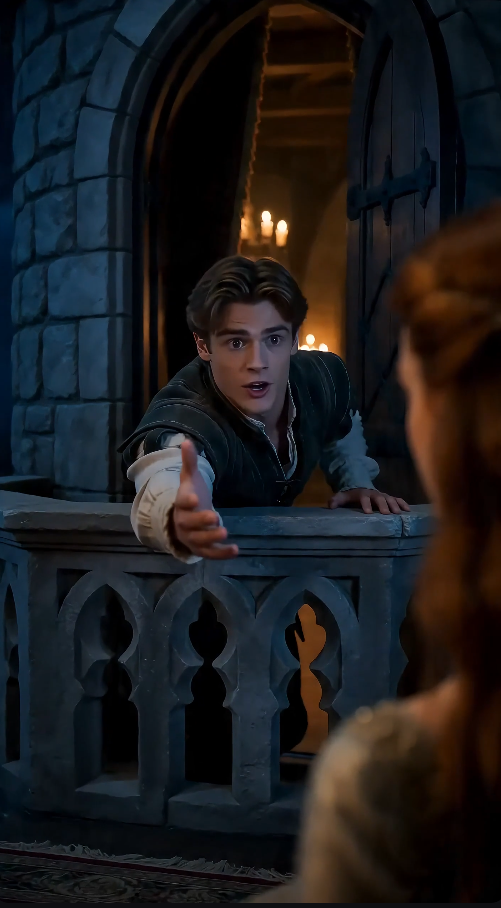 “The prince climbed the tower to rescue her… but the princess had already planned the escape.”