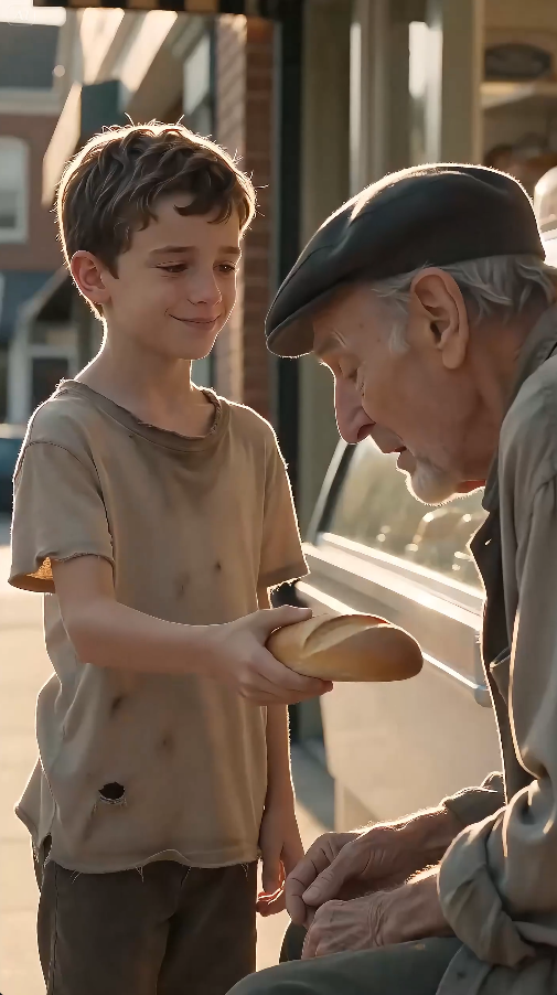 “The poor boy gave his last bread to an old beggar… then the billionaire returned to repay him.”