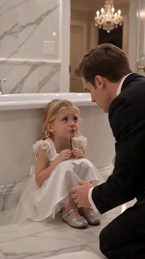 “Minutes before his wedding, the groom found a little girl hiding in the bathroom… and her secret stopped the ceremony.”