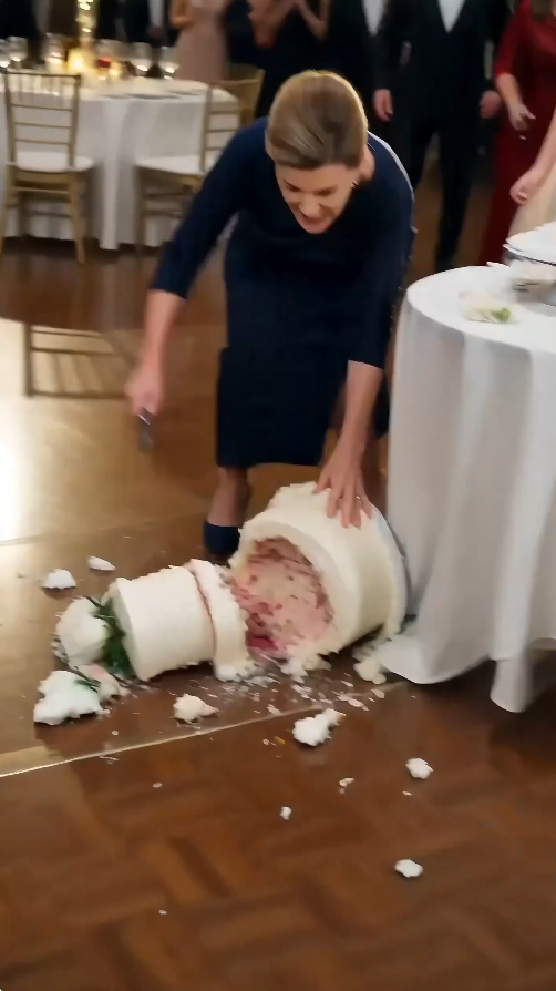 “The bride’s mother smashed the wedding cake… then the hidden camera proved why.”