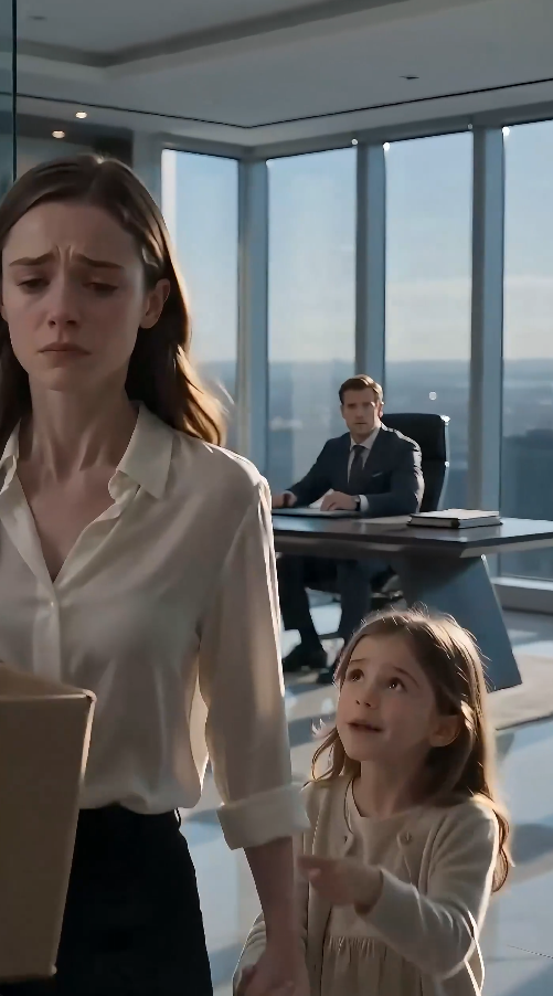 “The little girl saw the CEO’s photo in her mother’s box… and asked why the man firing her looked like family.”