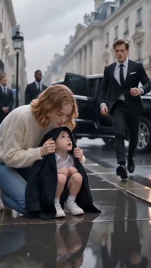 “She shielded a lost boy in the rain… then the billionaire realized the child was the son he never stopped searching for.”