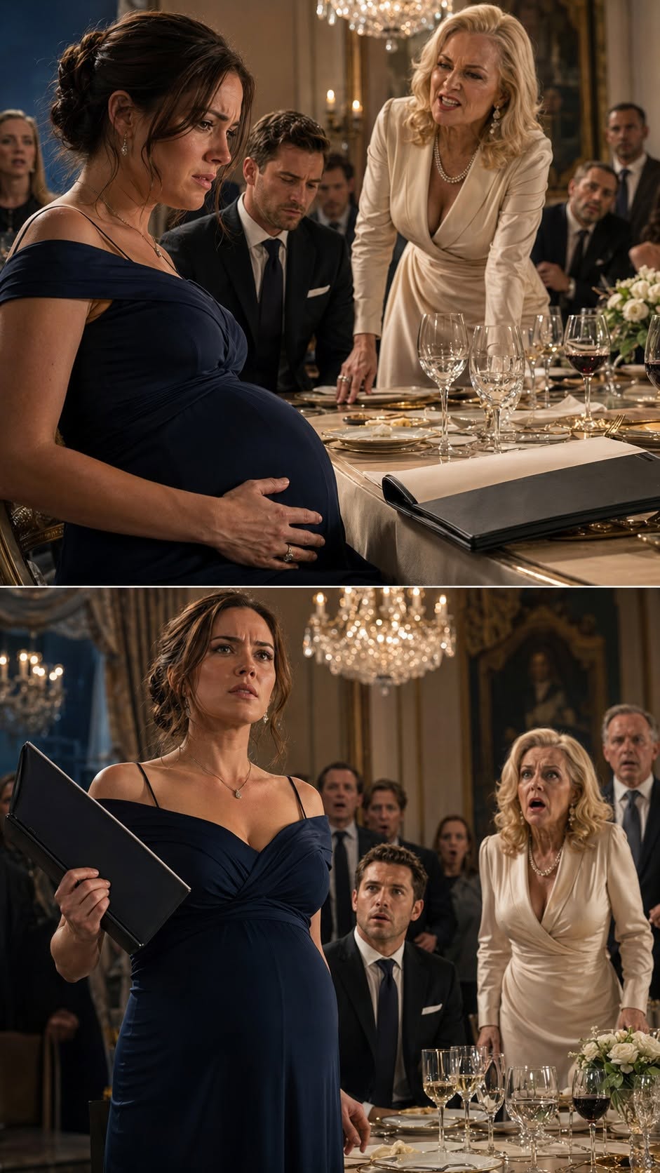 A pregnant wife is publicly insulted and pressured by her husband and mother in law to surrender her rights at a corporate dinner before she forces the entire board to question who truly controls the family company.