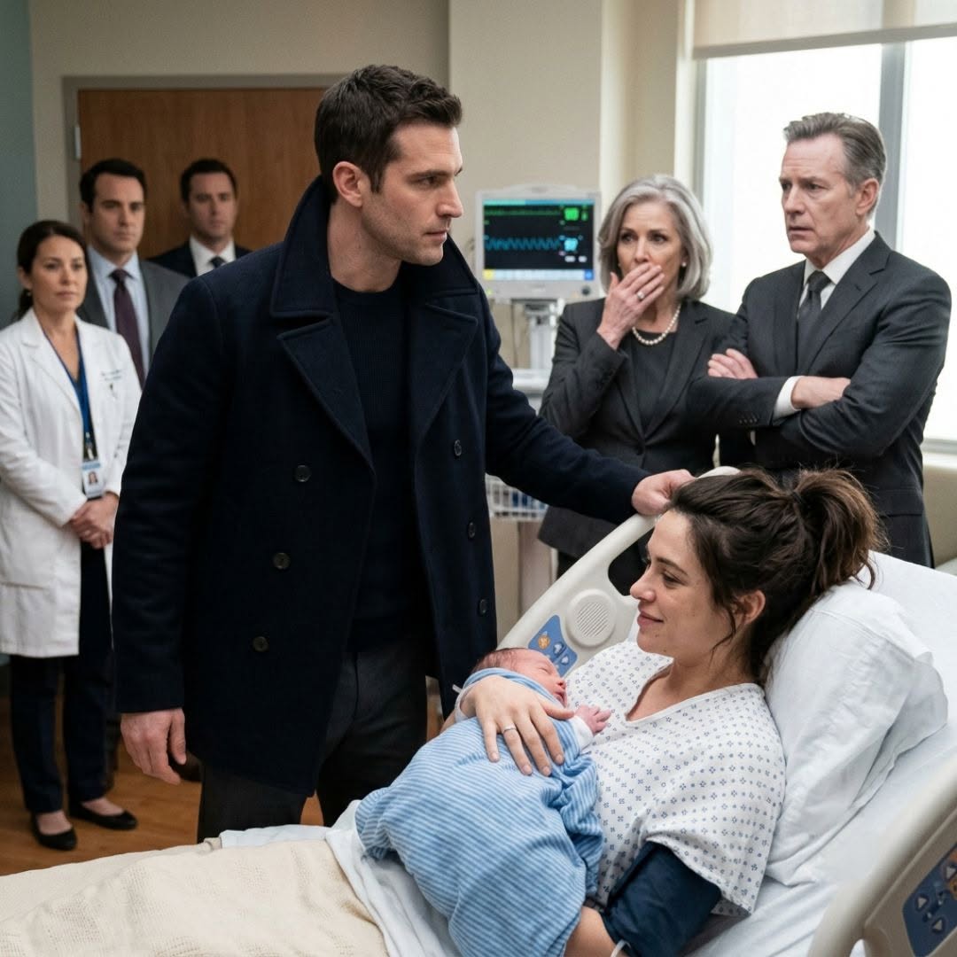 A woman’s parents reject her newborn and demand her company shares until an unexpected man enters the hospital room and leaves them terrified.