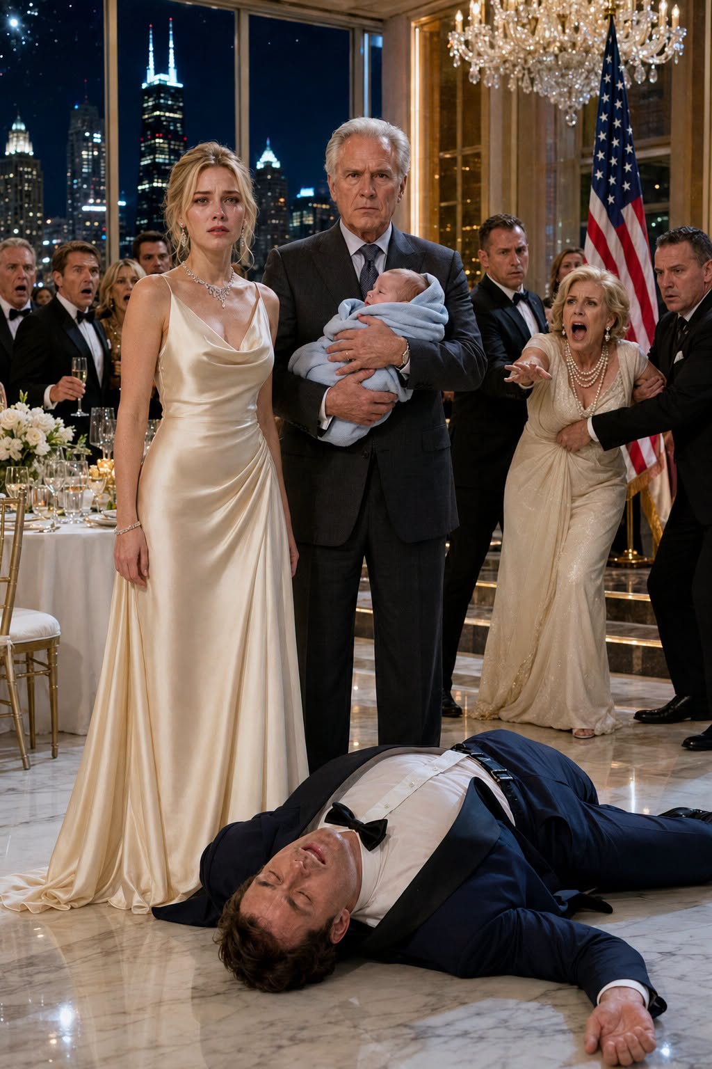 Billionaire Grant Hollister Brings Newborn Grandson to Party, Reveals Daughter Ava's Identity, and Fires Cruel Husband in Front of Entire Family.