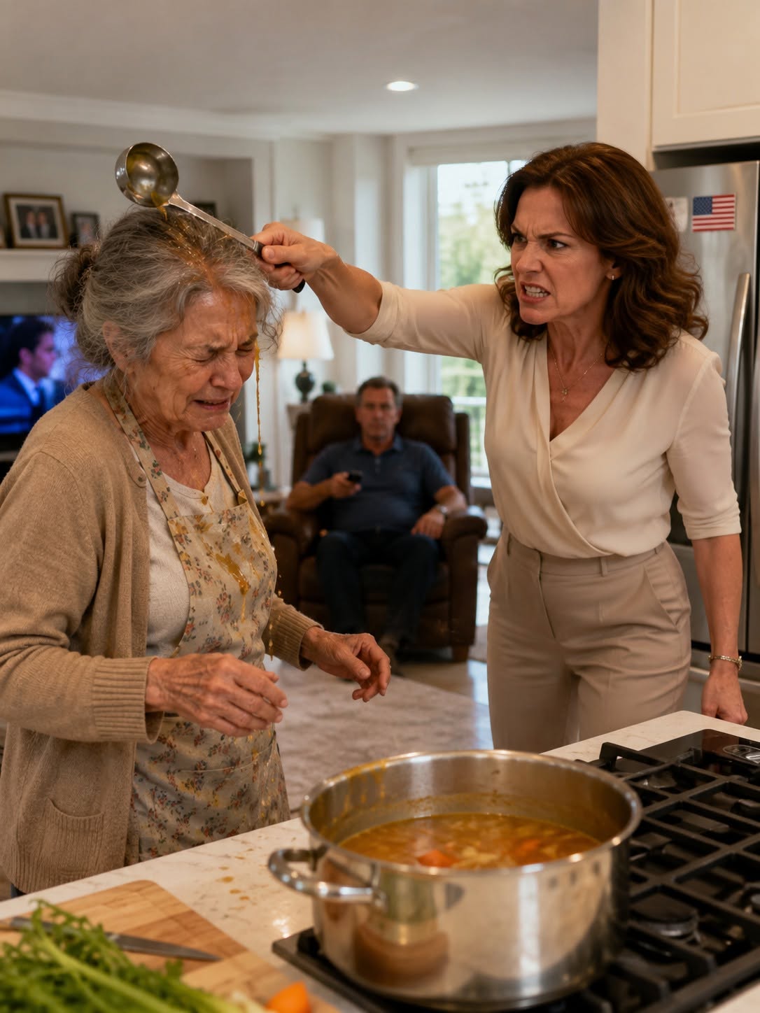 My Daughter-in-Law Hit Me With a Ladle — But the Card That Fell From My Pocket Terrified Her