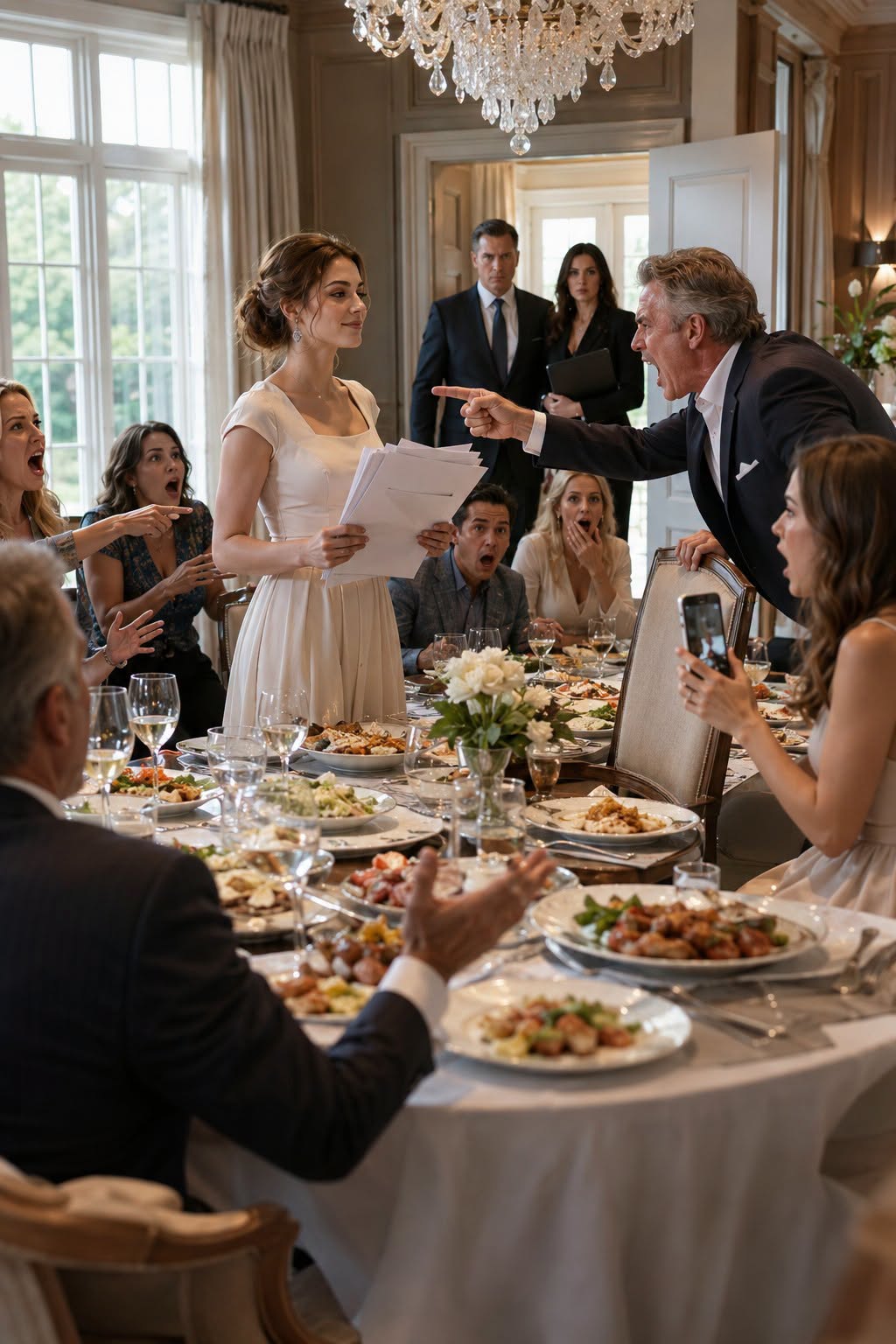 “He Shoved Her Chair Away.”