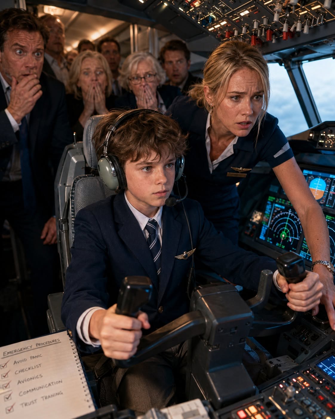 Twelve Year Old Malachi Takes the Controls After Both Pilots Collapse and Ground Control Recognizes His Hero Father’s Name