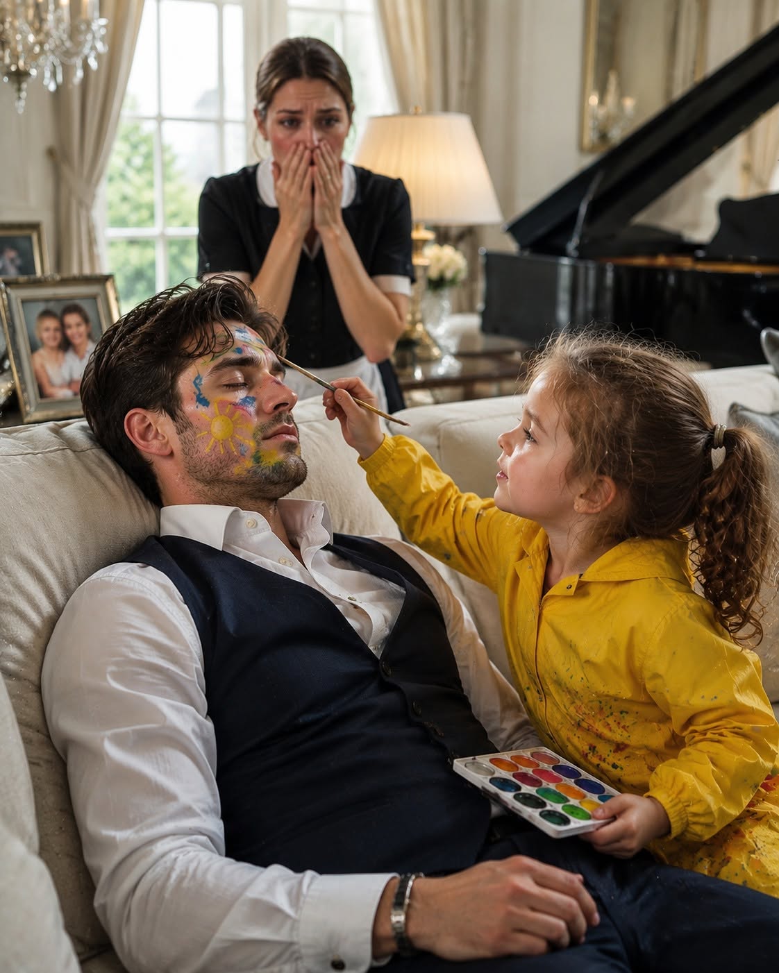 Billionaire Pretended to Sleep — Toddler Painted His Sadness Away