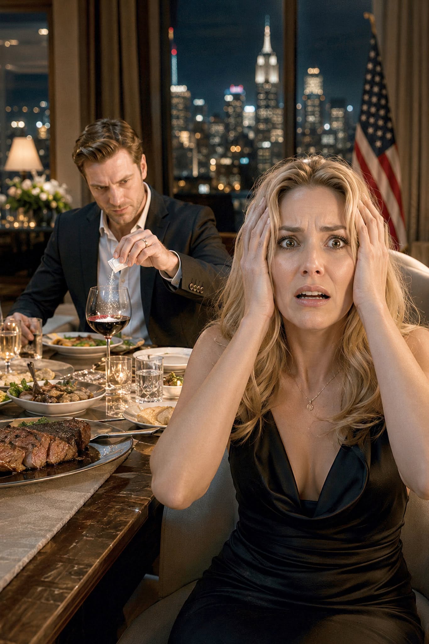 Grace Sees Her Husband’s Murder Message at Dinner Calls 911 in Secret and Leads Him Home to the Police Waiting Beside His Mistress in Their Closet