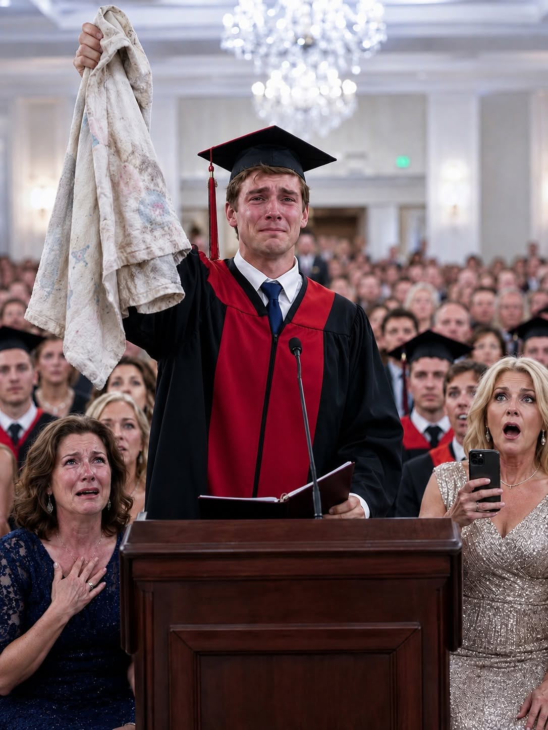 Graduate Raises the Baby Blanket His Birth Mother Abandoned Him In Before Opening the Hidden Letter That Exposes Why She Returned After Nineteen Years