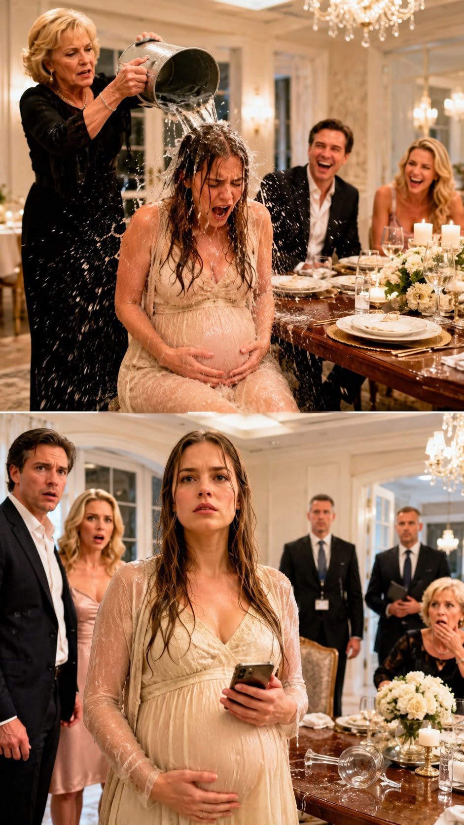 Former Mother-in-Law Dumps Filthy Ice Water on Eight-Month-Pregnant Woman Before Her Secret Corporate Audit Turns Their Laughter Into Panic