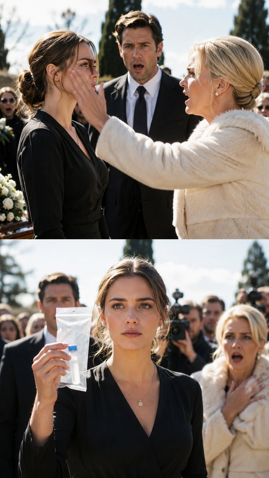 Senator’s Wife Slaps Pregnant Woman at Her Mother’s Funeral Before a Sealed DNA Test Reveals She Is His Sister