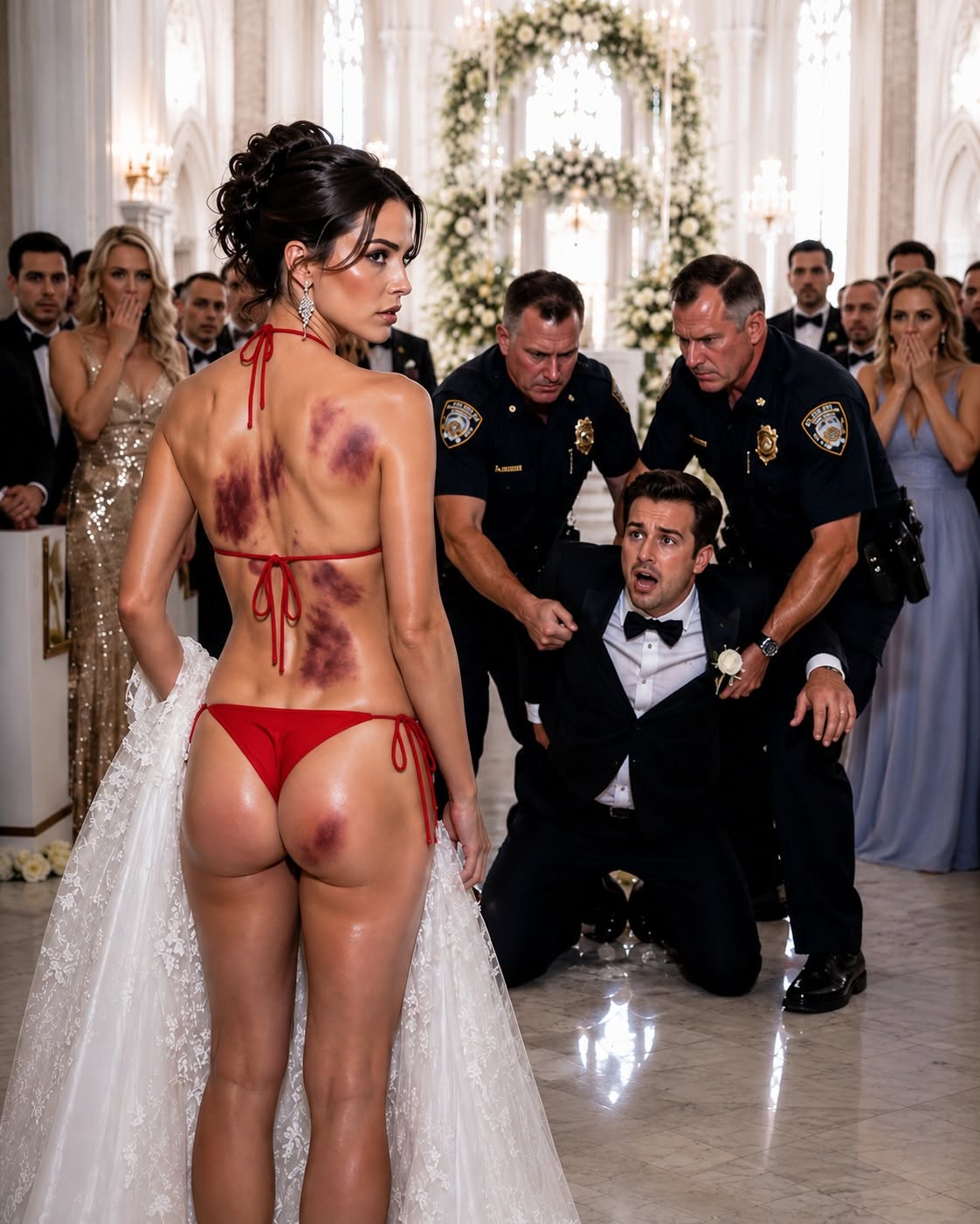 Bride Reveals Her Bruises at the Altar Before Hidden Evidence Turns Her Groom’s Wedding Into a Crime Scene