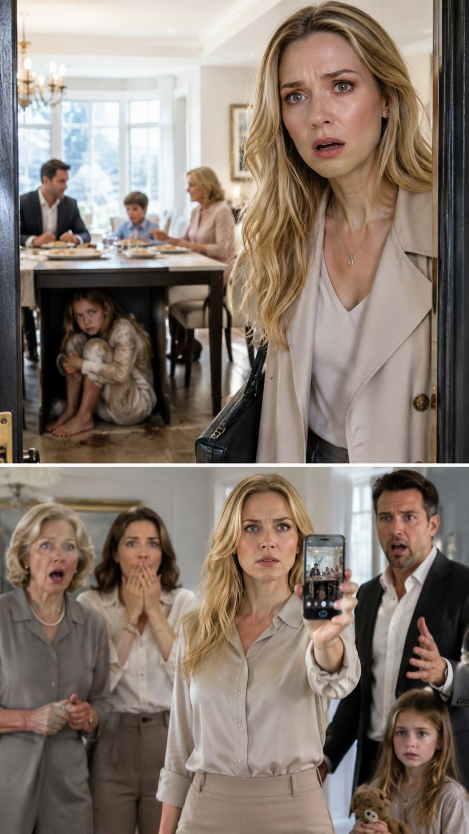 Mother Returns After Five Years and Finds Her Starving Daughter Hidden Beneath the Table Before One Recorded Confession Exposes Everything Her Husband Stole
