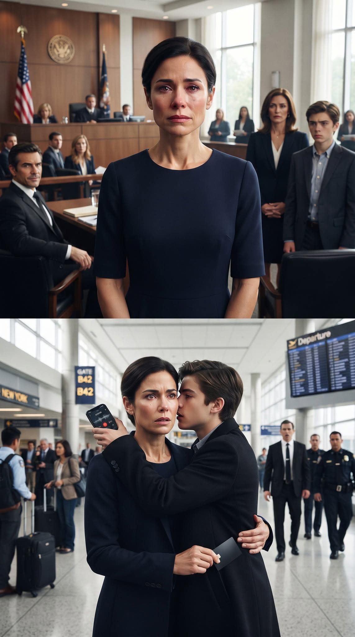Teen Son Publicly Chooses His Billionaire Father in Court—Then Secretly Gives His Mother a Sixty-Million-Dollar Card and Evidence at the Airport