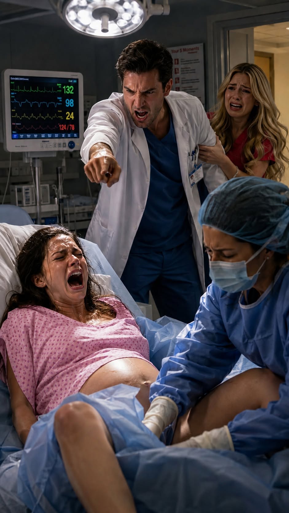 Doctor Husband Forces His Wife to Deliver a Ten Pound Baby Naturally Until Her Vitals Crash and He Realizes His Cruel Decision May Have Killed Her