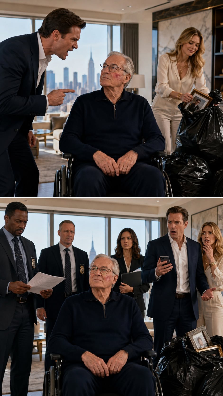 Paralyzed Father Secretly Streams His Son’s Abuse to Twelve Senior Partners Before the Penthouse Elevator Opens