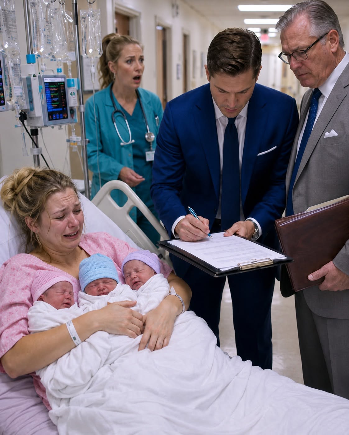 Billionaire husband signs divorce papers beside his critically ill wife and triplets before one hidden clause destroys his confidence