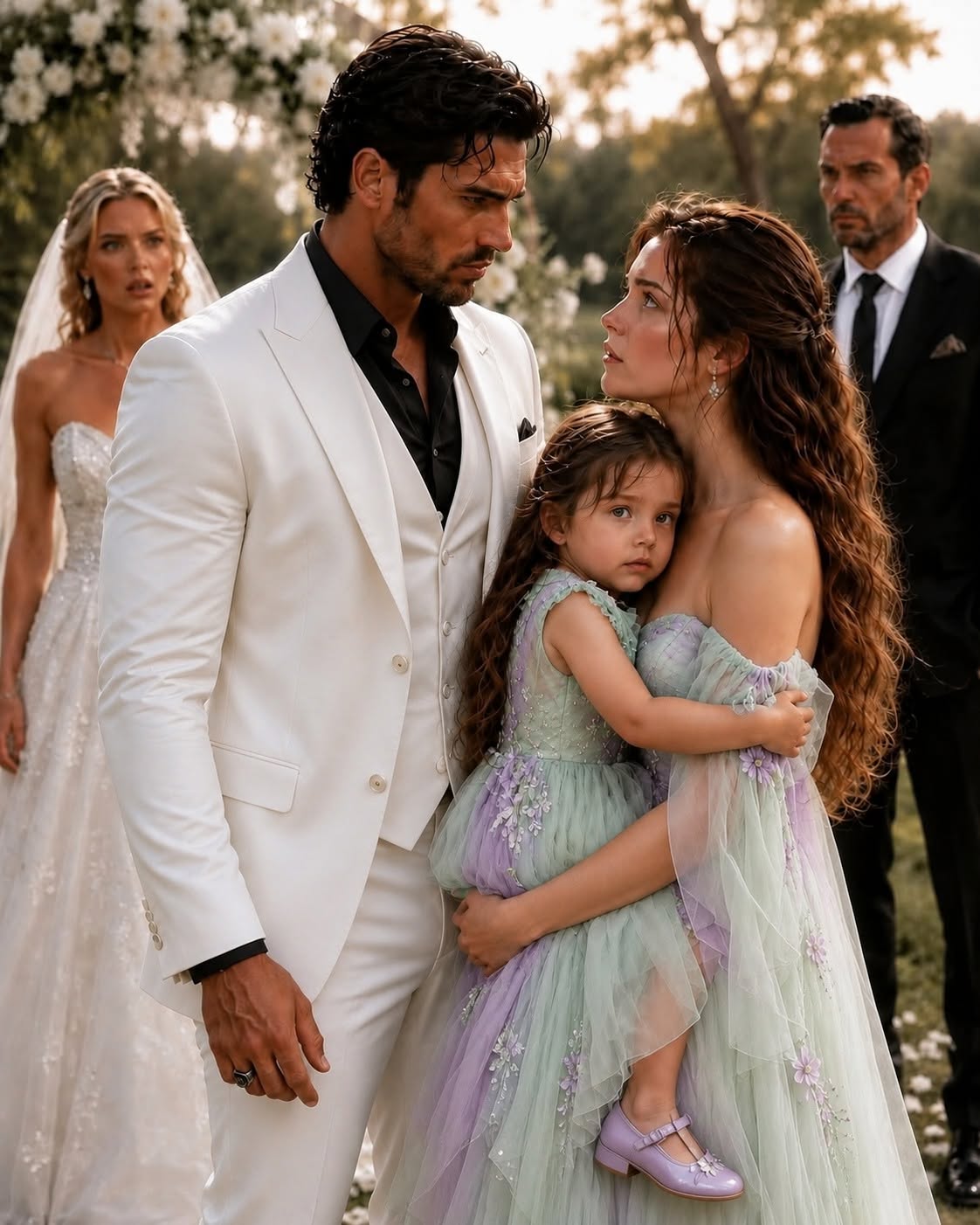 Groom Abandons His Million Dollar Wedding After Seeing His Secret Daughter in His Ex Wife’s Arms