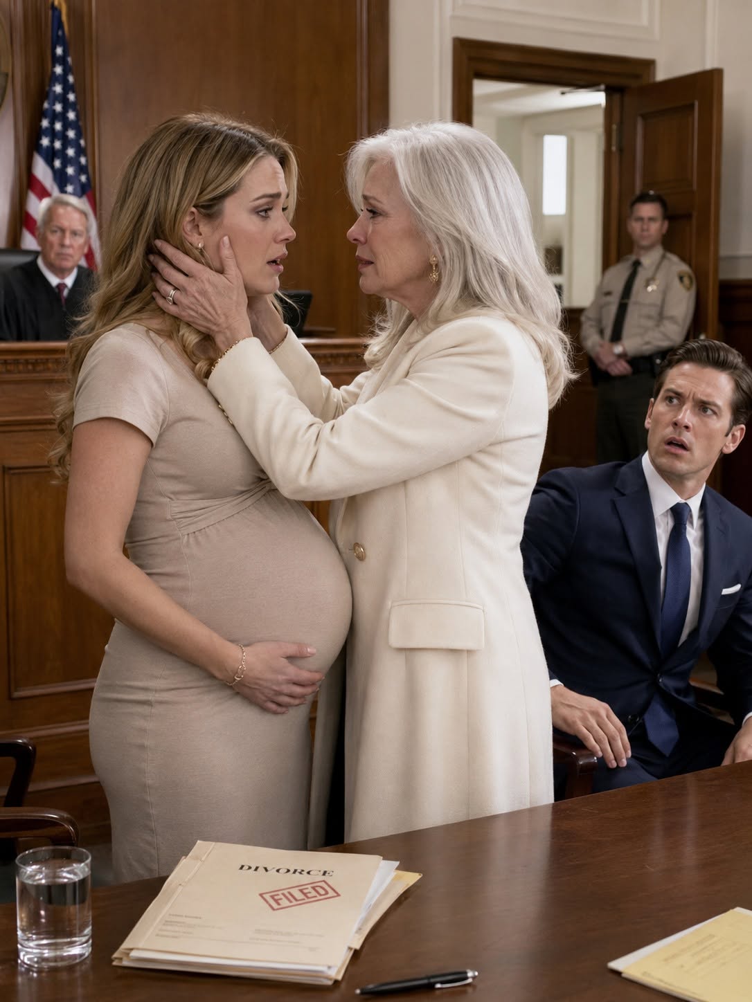 Eight Months Pregnant, I Lost Everything in Divorce Court—Then a Billionaire Walked In and Called Me Her Daughter