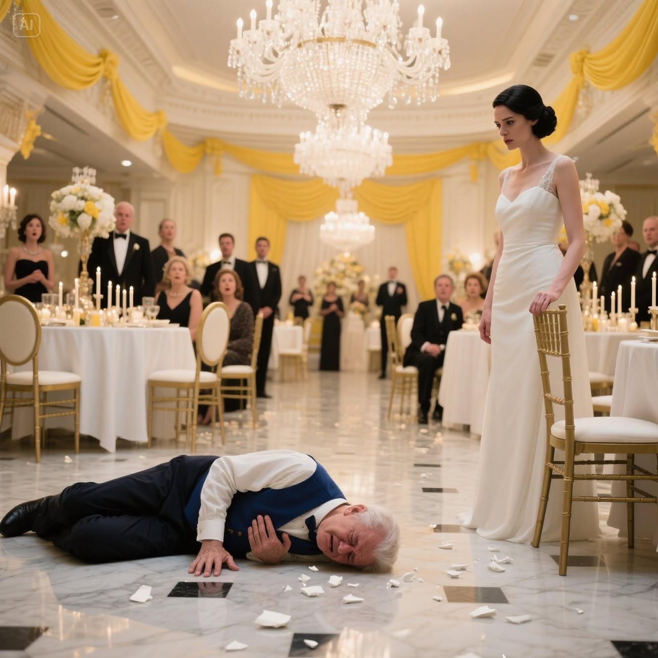 Bride Pulls Her Father-in-Law’s Chair at the Wedding—Then Her Own Father Walks In and Recognizes the Man She Humiliated.