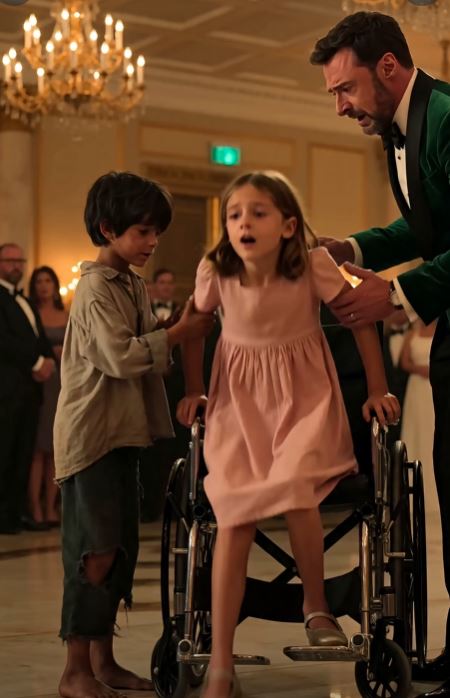 A barefoot boy reached for the millionaire’s disabled daughter at the ballroom—then she stood up and a whispered secret shattered everything her father believed