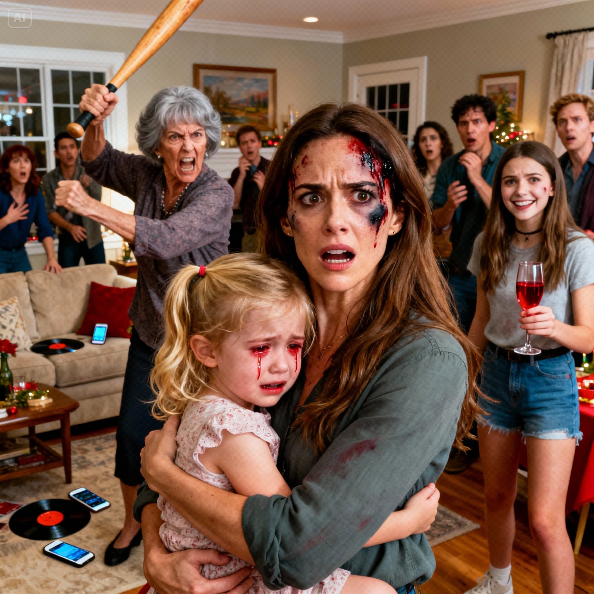 At My Housewarming Party, My Sister’s Lie Was Exposed on Camera—Then My Mother Smashed a Bat Across My Head and My Little Girl Started Crying Blood