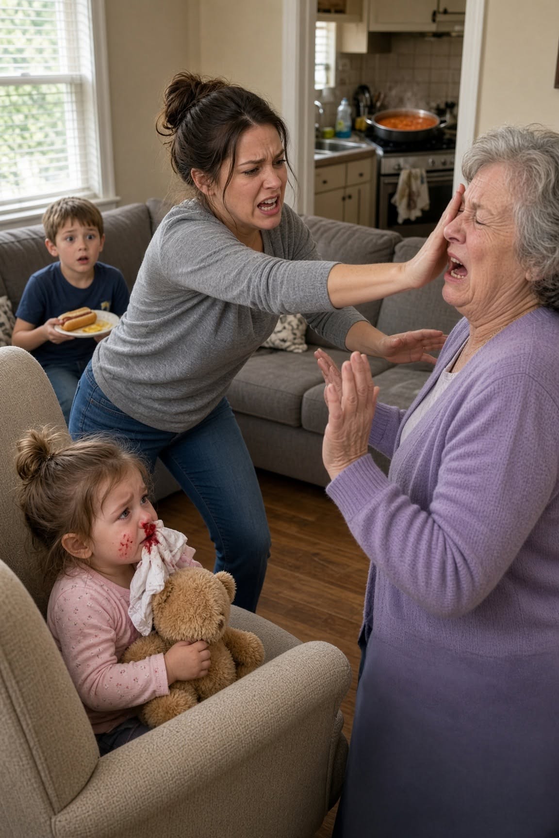 Mother-in-Law Hits a Two-Year-Old Over a Hot Dog—Then the Child’s Mother Makes One Call That Leaves Her Begging Outside the Door