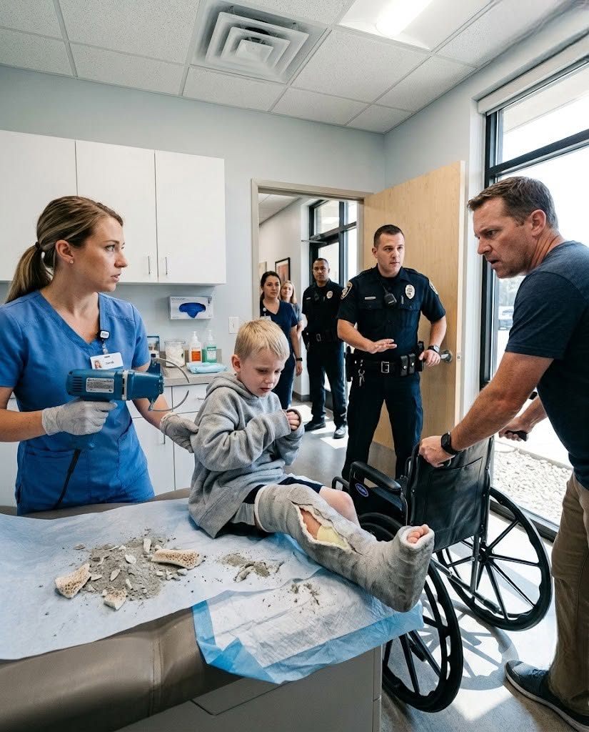 Father Rebuilt His Six-Year-Old Son’s Cast at Home—Then a Rusted Key and Hidden Note Fell Out Inside the Clinic