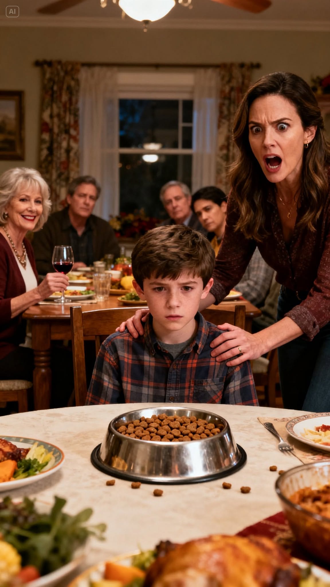 My mother-in-law served my nine-year-old dog food at Thanksgiving—then she appeared at my door the next morning pale and begging for help