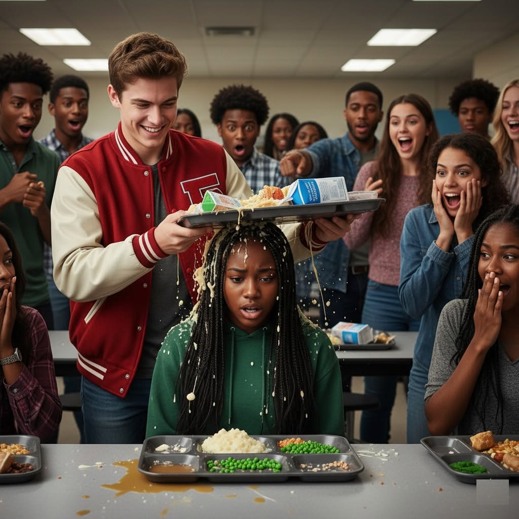High School Bully Dumps Lunch on a Black Girl Until Her Father Walks Into the Cafeteria and Makes Him Freeze