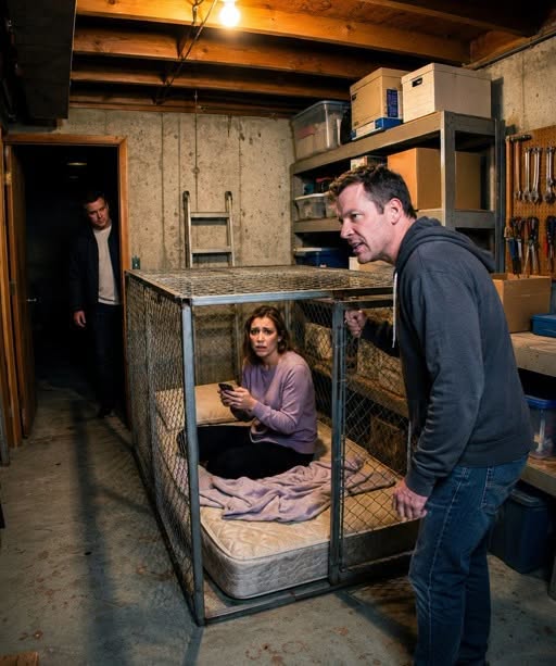 Pregnant Wife Locked in a Basement Dog Kennel by Her Husband Is Giving Birth When the “Dinner Guests” Finally Break In