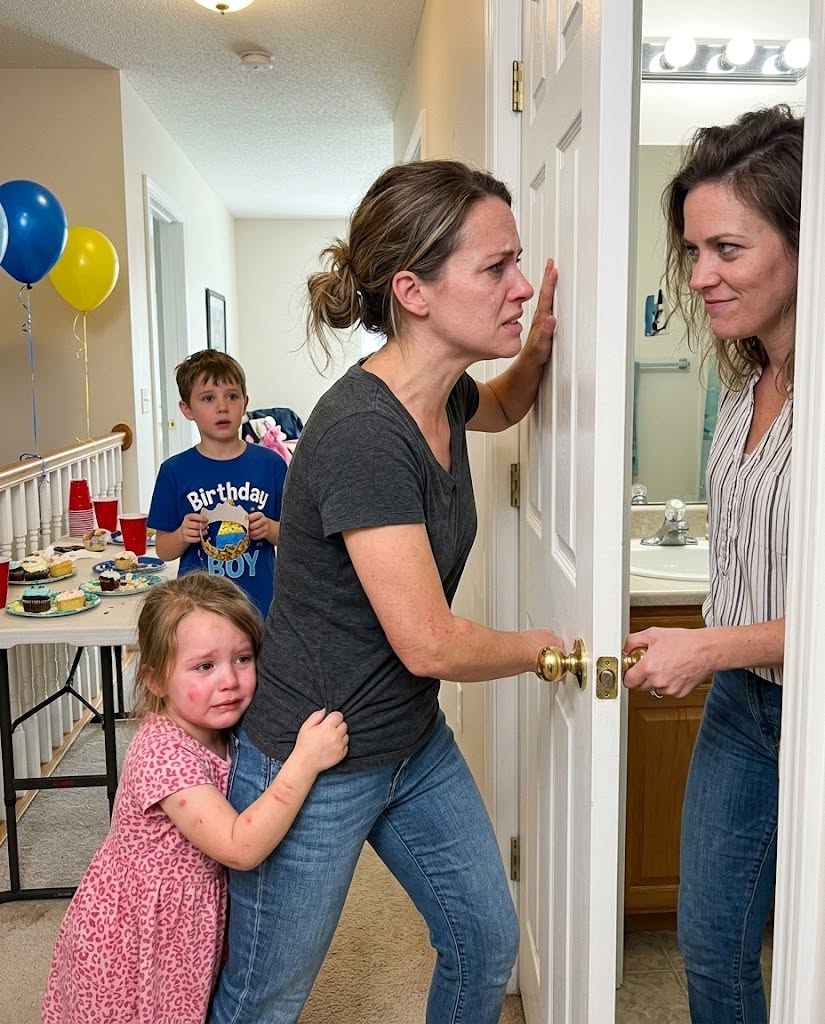 I found my four-year-old hiding at her cousin’s birthday—then my nephew revealed why my sister took her into that bathroom