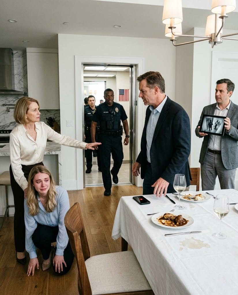 At a family dinner, my daughter spilled one drop of water - Then her husband’s hand came down across her face.