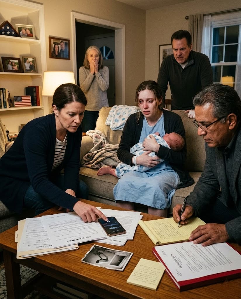 New Mother Is Locked Out Hours After Giving Birth—Then a Hidden Recording Reveals Her Husband’s Family Had Planned Everything.