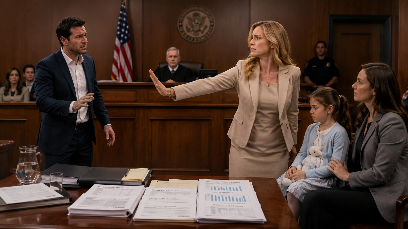 “She tried to take the child away… while the child lived on the father’s money.”