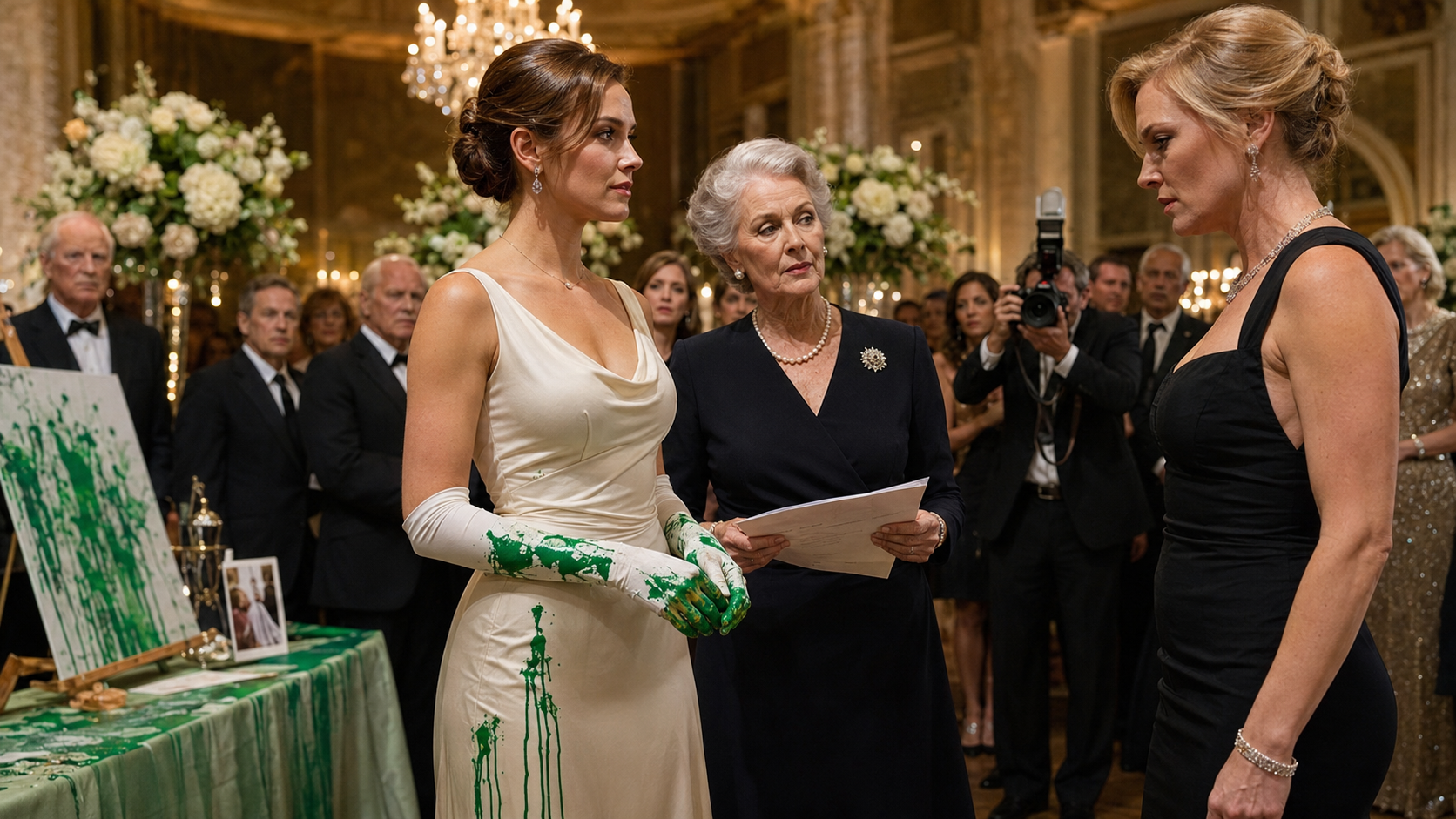 The Green Paint on Her Gloves