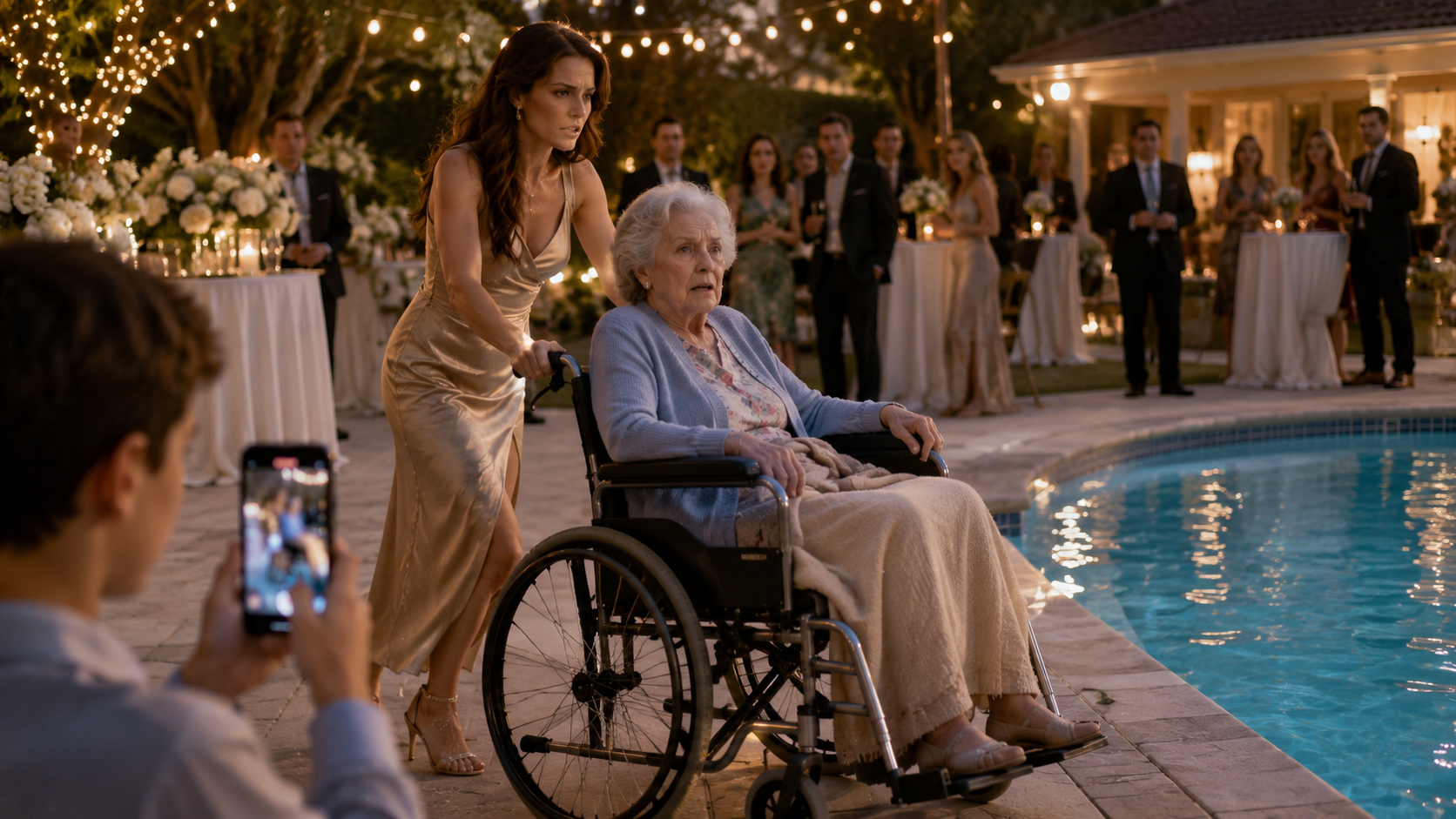 “She pushed Grandma’s wheelchair into the pool, then screamed like it was an accident.”