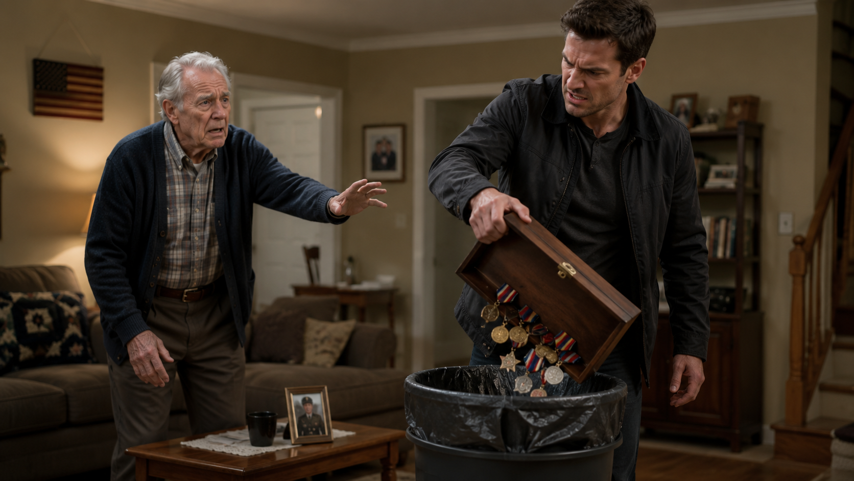 “He threw his father’s medals away… then the mayor arrived.”