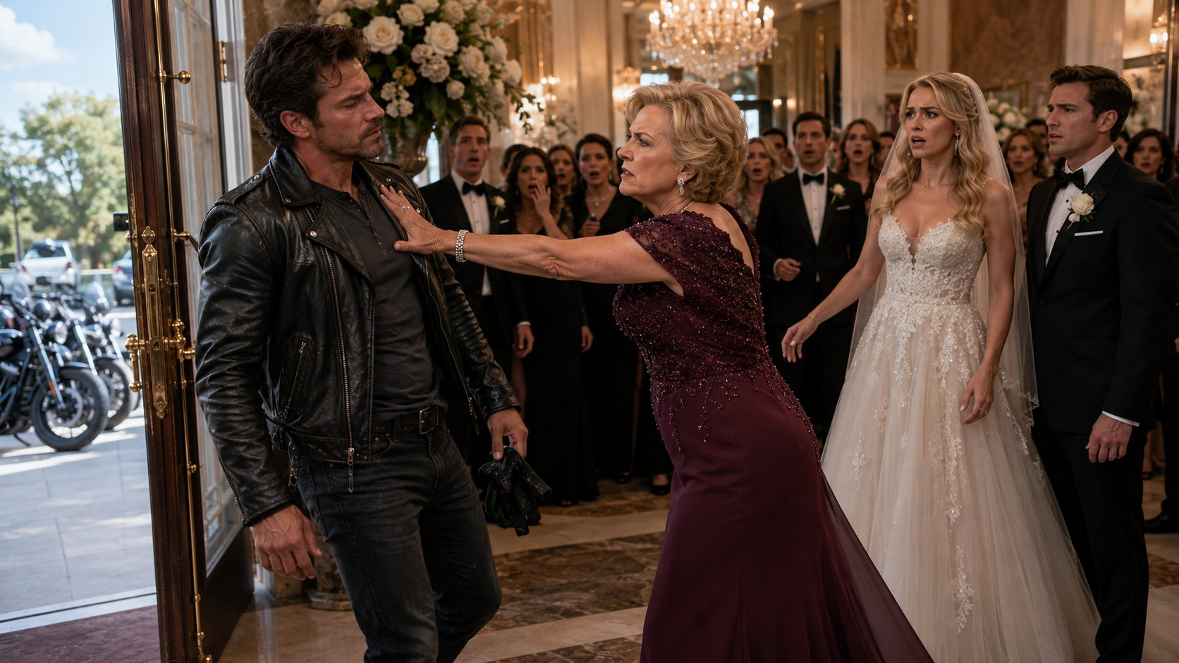 “They laughed at the bride’s biker brother... then more than 40 motorcycles arrived.”