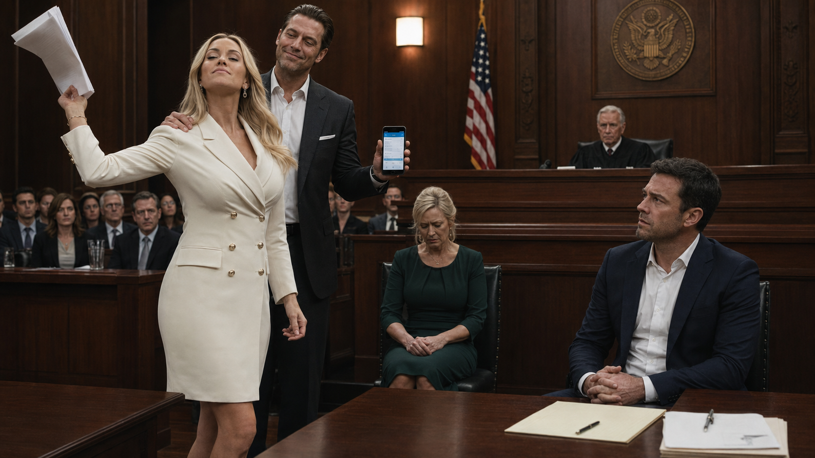 "She threw the papers across the courtroom like he was nothing."