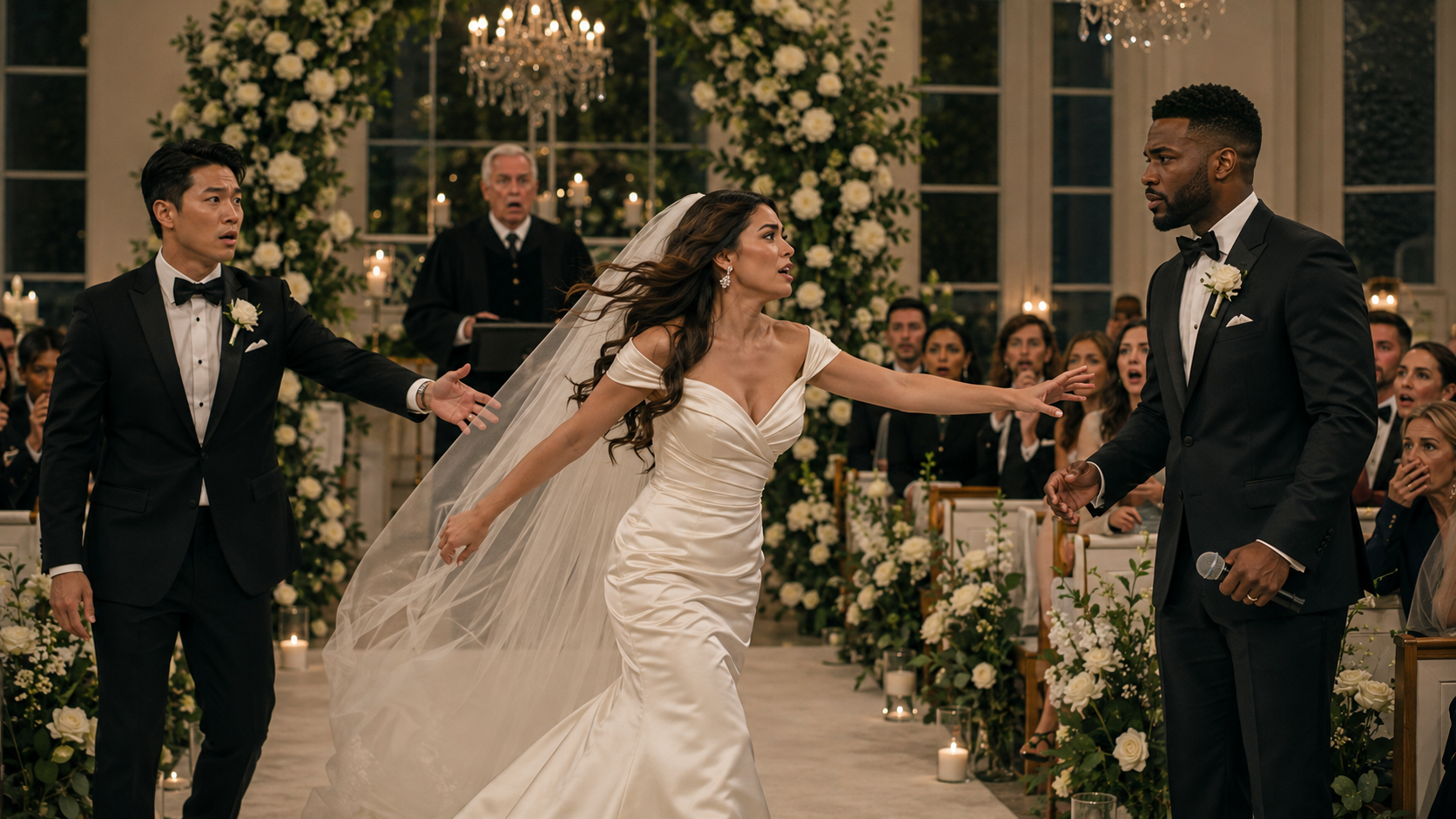 “The bride dropped his hand… and ran to the best man.”