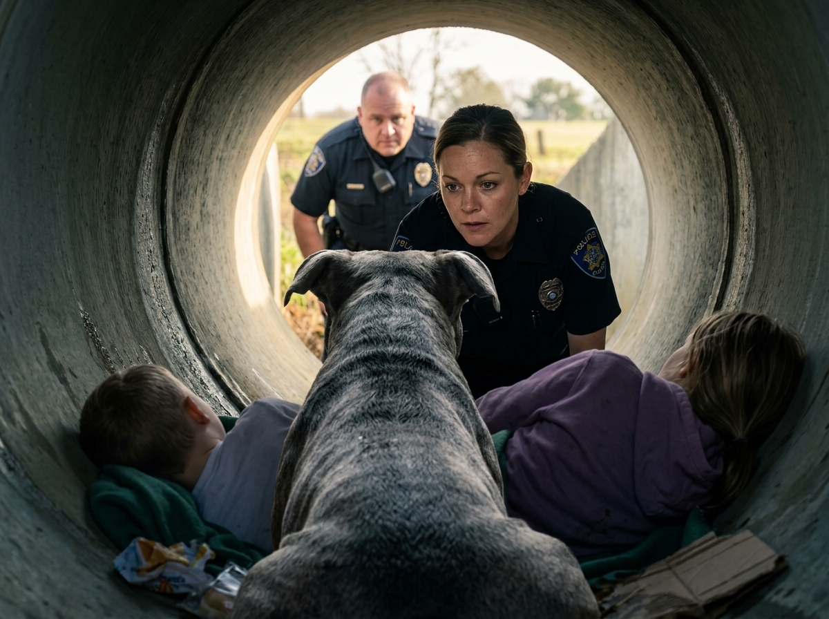 A Stray Dog Guarded the Children Nobody Found