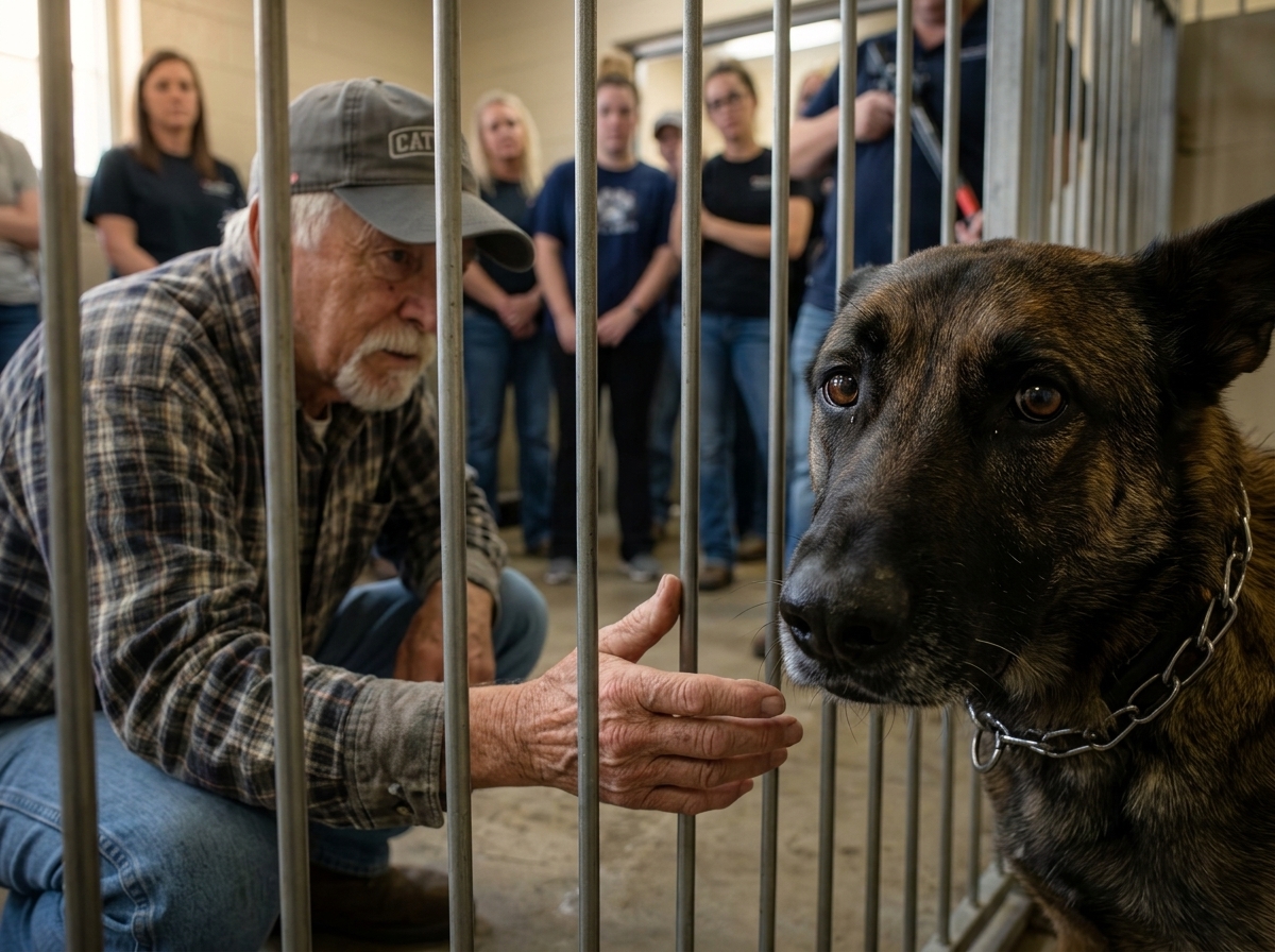 The Old Feed Man Whispered One Word to the Chained Military Dog