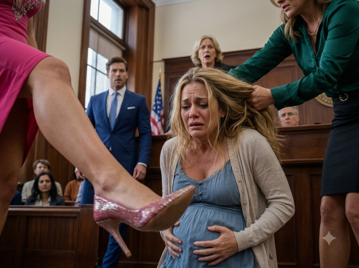 His Mistress Kicked His Pregnant Wife in Court—Then the Chief Judge Called Her “Daughter” and Ordered Every Door Locked