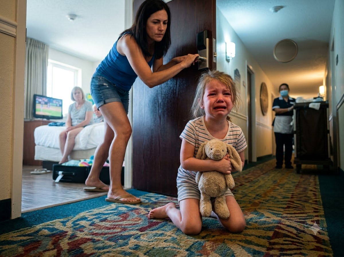 MY SISTER-IN-LAW LOCKED MY SIX-YEAR-OLD DAUGHTER OUTSIDE A HOTEL ROOM—THEN THE HOUSEKEEPER TOLD ME THE FRONT DESK NEVER CALLED