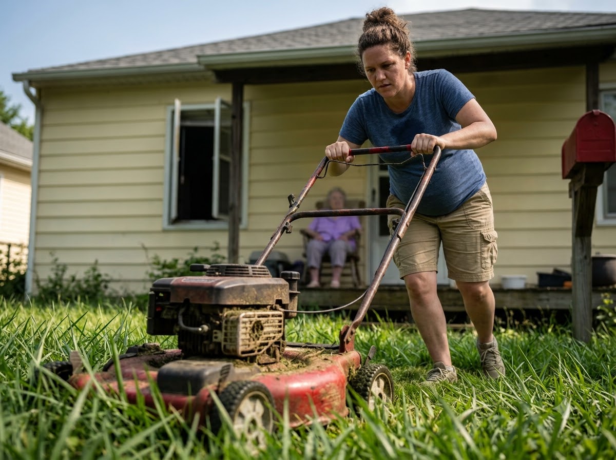 I Mowed My Elderly Neighbor’s Lawn While the Bank Was Taking My House