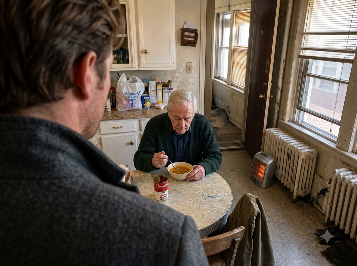 My Wife Said My Father Was in a Private Senior Residence Until I Found Him Eating Canned Soup Alone