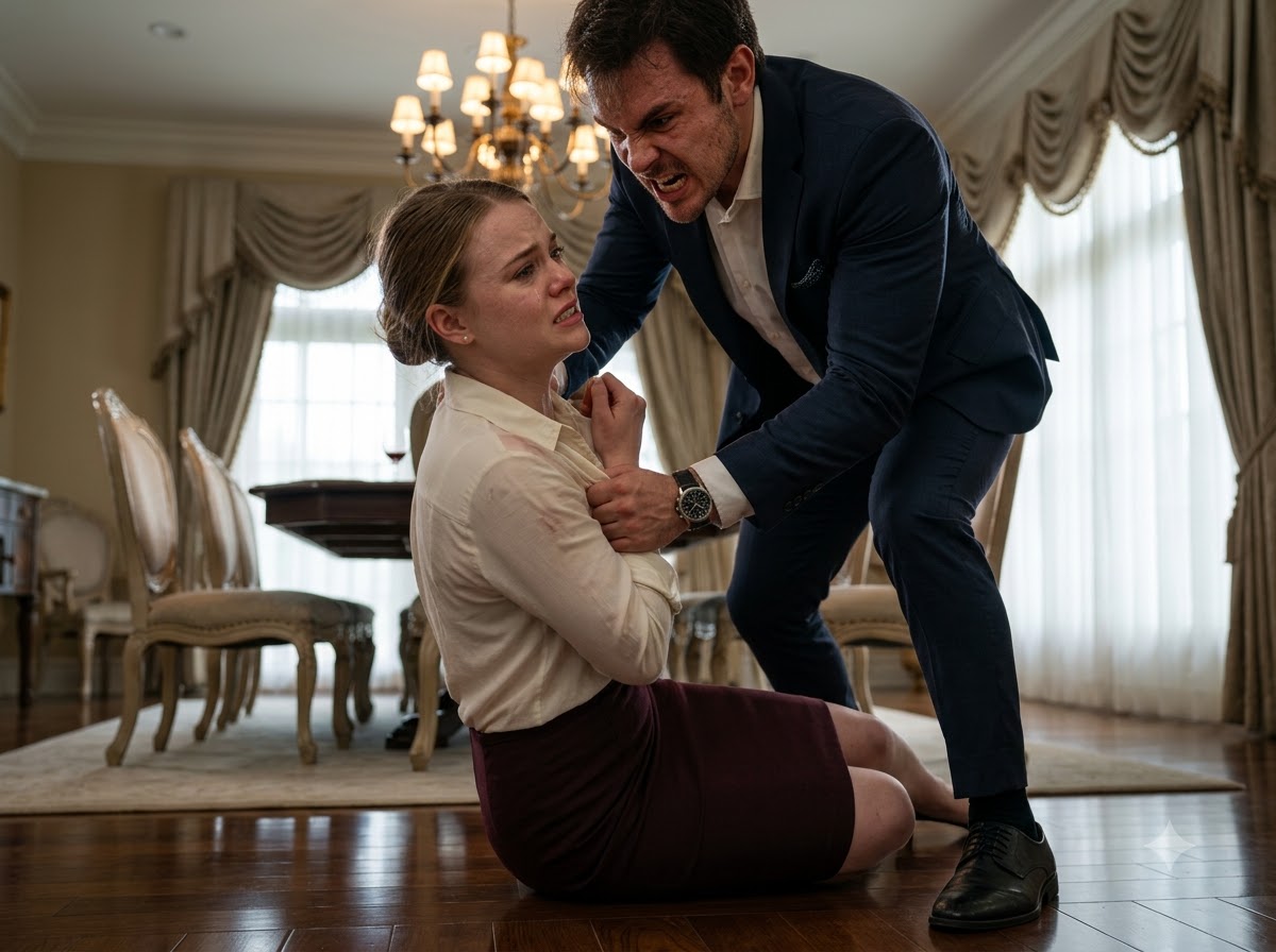 My Husband Kicked Me To The Floor At His Family’s Board Dinner And Told Me To Use A Check To Bury My Father